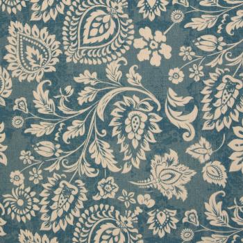 Double Slub Musselin Haren Jeansoptik mit Blüten by Swafing 